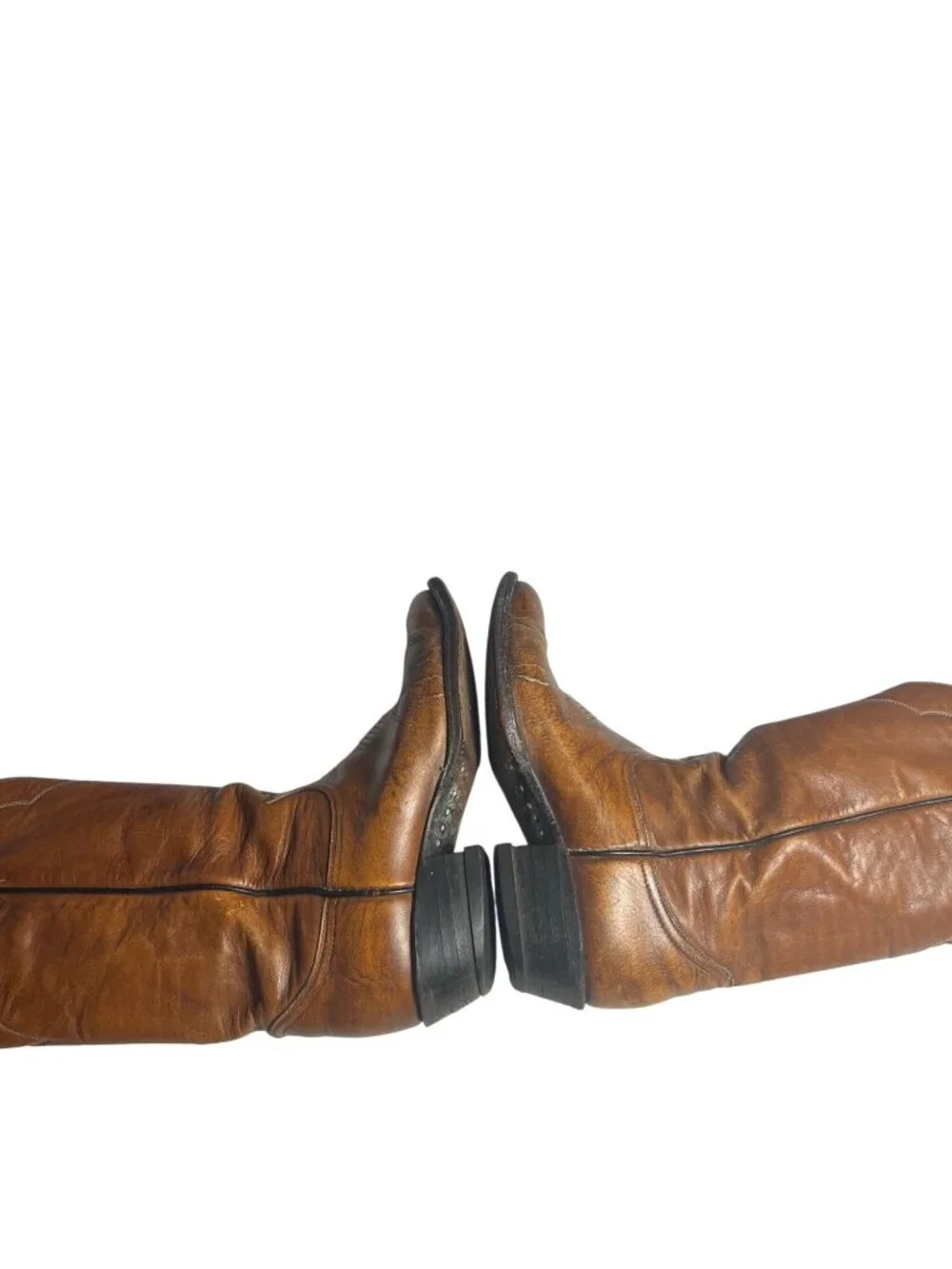 Tony Lama 5084 Vintage Mens Western Cowboy Boots Size 6.5 D Leather Cognac Brown